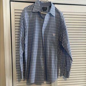 Chaps Light Blue Gingham Men's Shirt